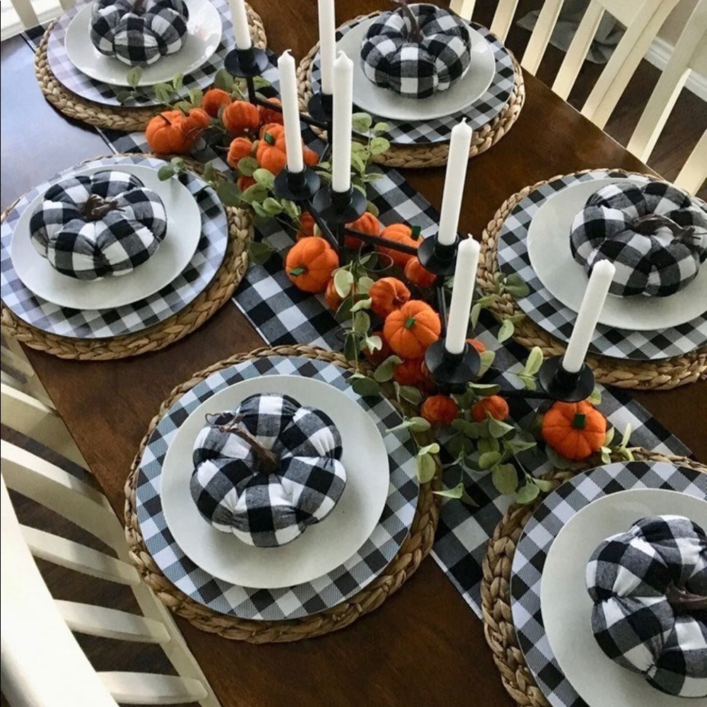 8 new buffalo check farmhouse chargers plates